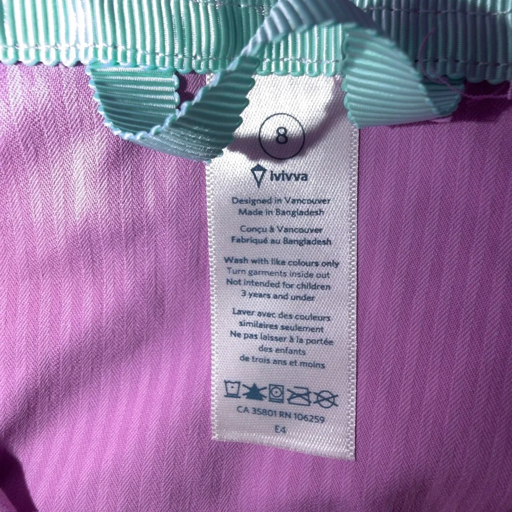 Ivivva Girls Purple Full Zip Athletic Jacket Hide a Hood Size 8